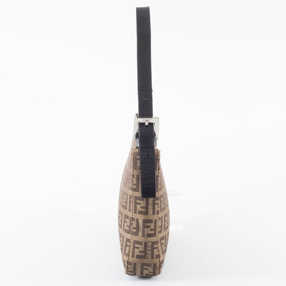 FENDI Cream Leather Zucca Shoulder Bag - Picture 12 of 16